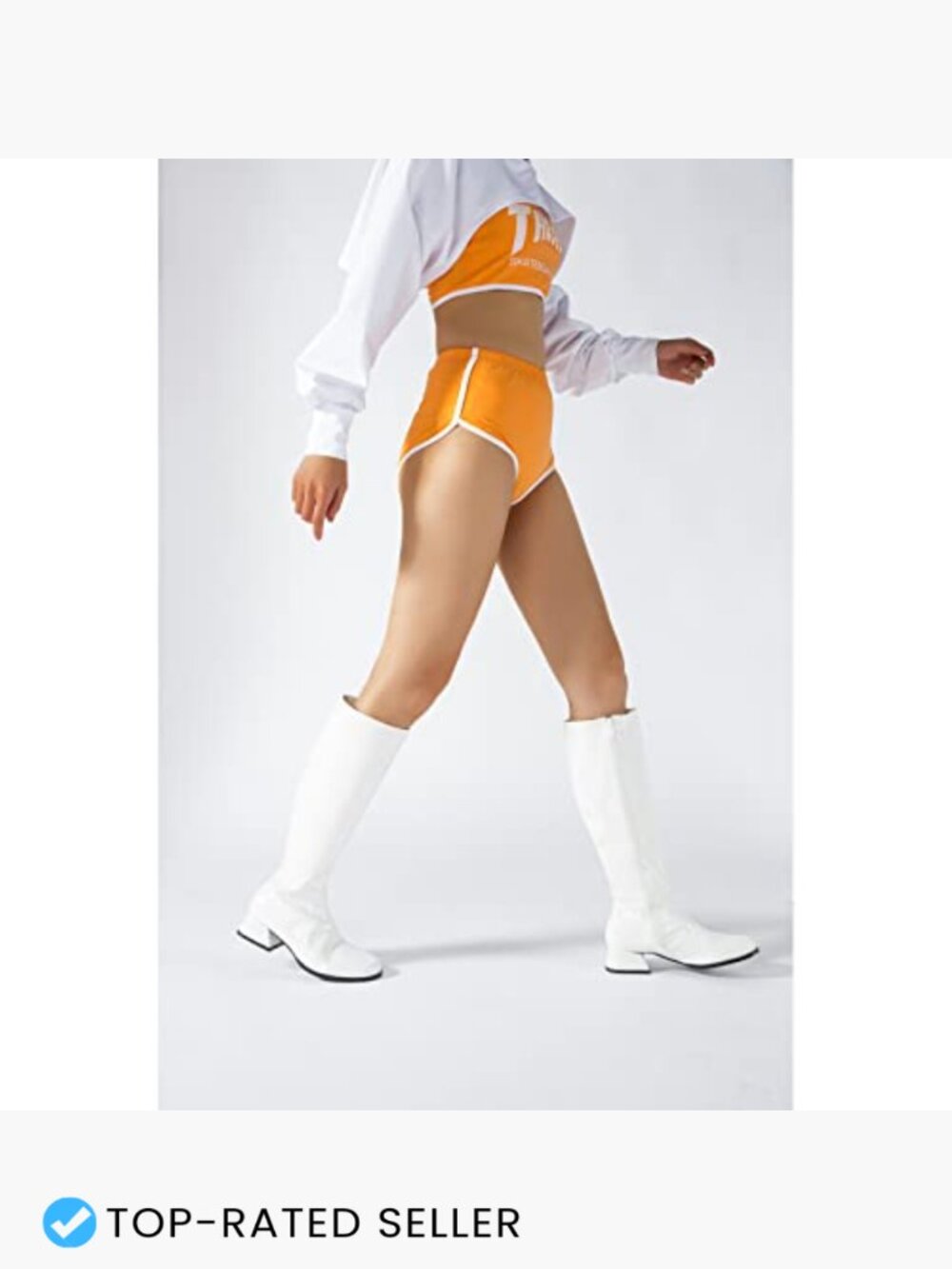 Knee High Gogo Boots Low Block Heel Zip Up Chunky Square Toe Party Dance Shoes - Picture 2 of 7